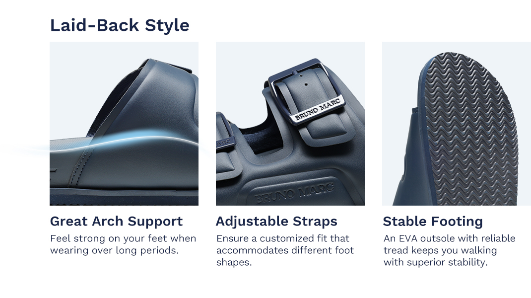 Men's Double Strap Slides Arch Support SlidesBruno Marc